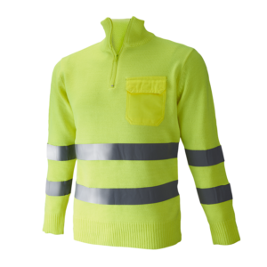 Jersey de trabajo de alta visibilidad con cremallera 1/4 (AV)