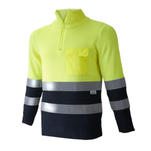 Jersey de trabajo combinado de alta visibilidad con cremallera 1/4 (AV)
